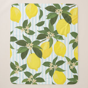 Seamless citrus vintage pattern on white backgroun sherpa blanket
