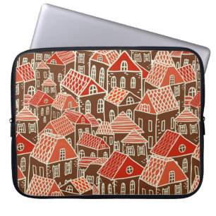 Seamless city pattern in laptop sleeve