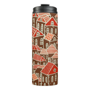 Seamless city pattern in thermal tumbler