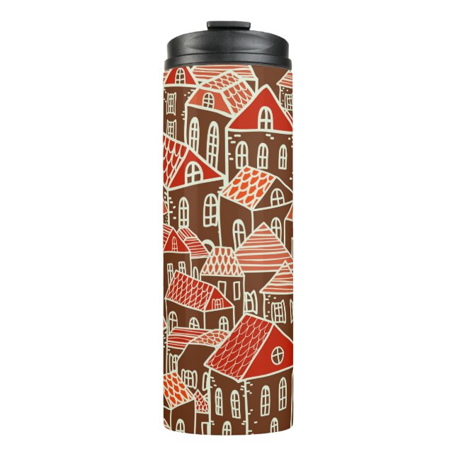 Seamless city pattern in thermal tumbler (Front)