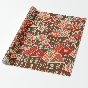 Seamless city pattern in wrapping paper