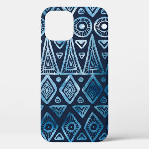 Seamless classic blue ethnic pattern iPhone 12 case