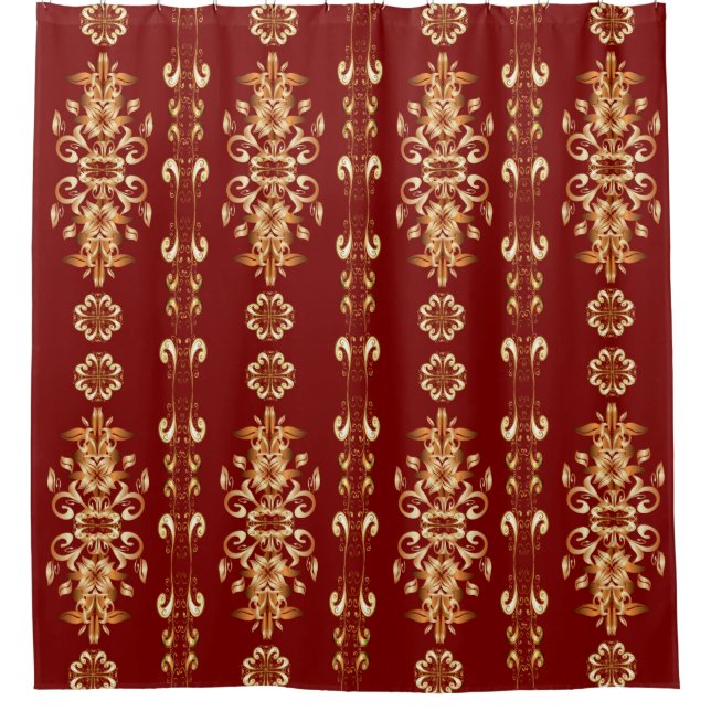 Seamless classic golden pattern. Golden pattern on Shower Curtain (Front)
