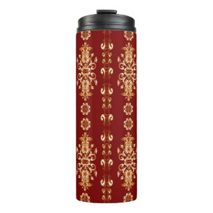 Seamless classic golden pattern. Golden pattern on Thermal Tumbler