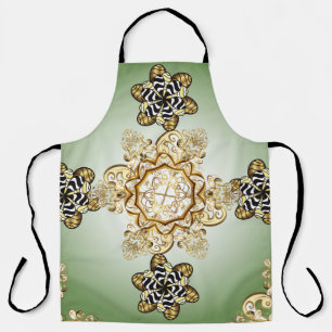 Seamless classic vintage golden pattern. Vintage i Apron
