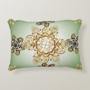 Seamless classic vintage golden pattern. Vintage i Decorative Cushion