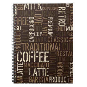 Seamless coffee experience pattern notebook
