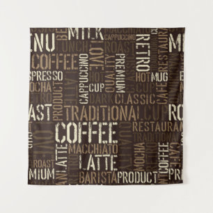 Seamless coffee experience pattern tapestry