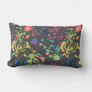 Seamless colored grunge pattern with water color s lumbar cushion