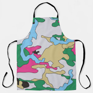 Seamless colorful camouflage background pattern. C Apron