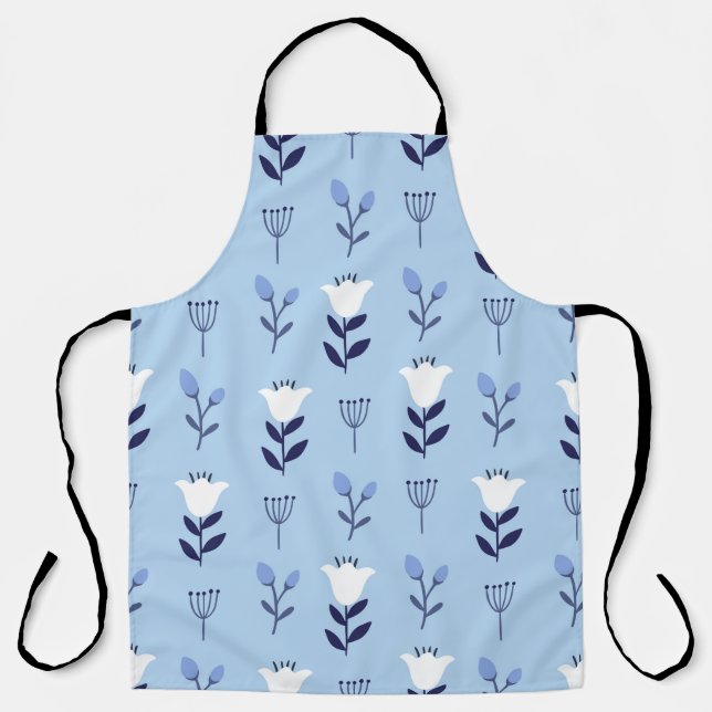 Seamless colorful floral pattern with wild flowers apron (Front)