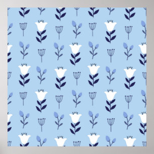 Seamless colorful floral pattern with wild flowers poster