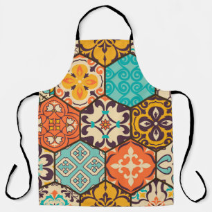 Seamless colorful patchwork tile with Islam, Arabi Apron