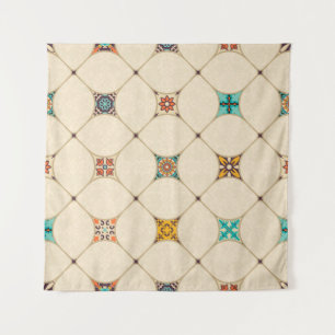 Seamless colorful patchwork tile with Islam, Arabi Tapestry