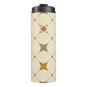 Seamless colorful patchwork tile with Islam, Arabi Thermal Tumbler