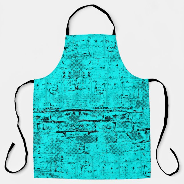 Seamless colour grunge turquoise. Halftone element Apron (Front)