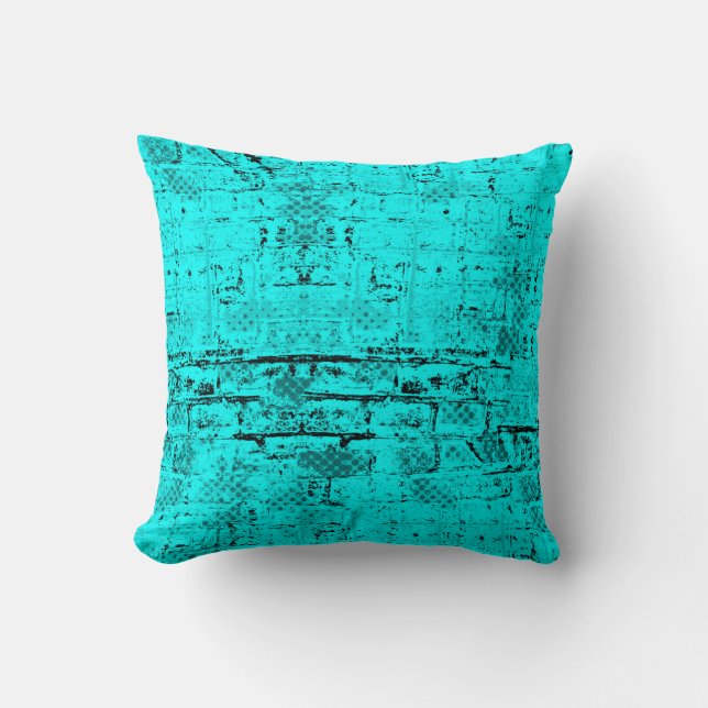 Seamless colour grunge turquoise. Halftone element Cushion (Front)