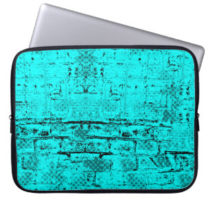 Seamless colour grunge turquoise. Halftone element Laptop Sleeve