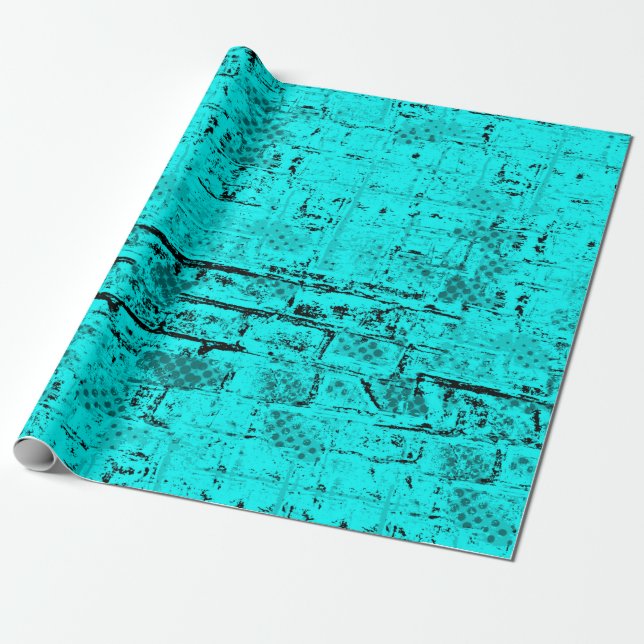 Seamless colour grunge turquoise. Halftone element Wrapping Paper (Unrolled)