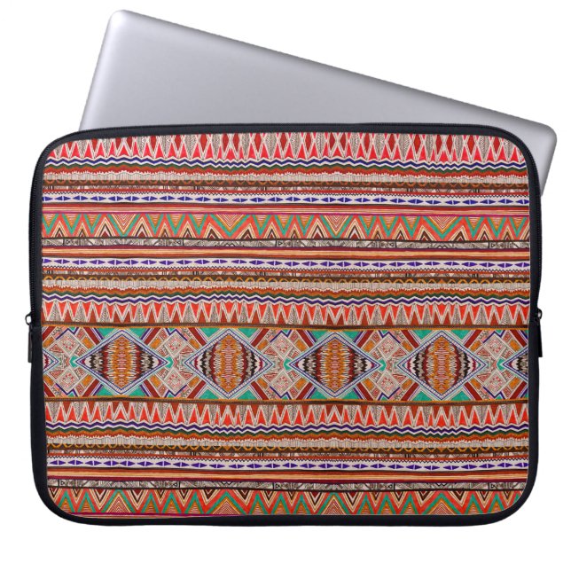 Seamless colourful abstract pattern laptop sleeve (Front)