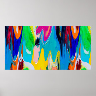 Seamless colourful abstract pattern, watercolor wa poster
