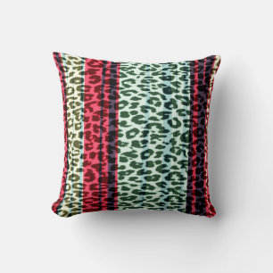 Seamless colourful animal skin texture of leopard cushion