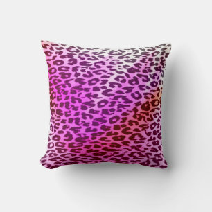 Seamless colourful animal skin texture of leopard cushion