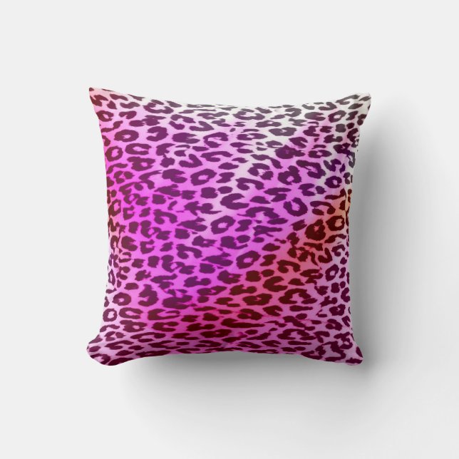 Seamless colourful animal skin texture of leopard cushion (Front)