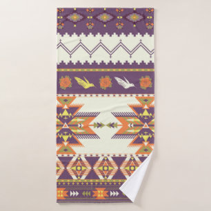 Seamless colourful aztec pattern bath towel