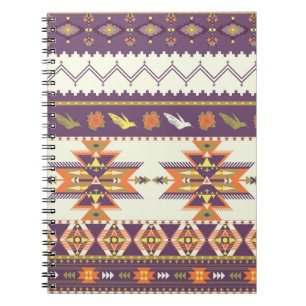 Seamless colourful aztec pattern notebook