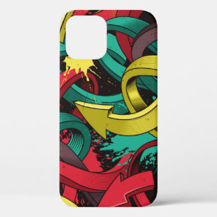 Seamless colourful background of Graffiti on dark  iPhone 12 Case