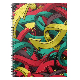 Seamless colourful background of Graffiti on dark Notebook