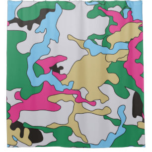 Seamless colourful camouflage background pattern.  shower curtain