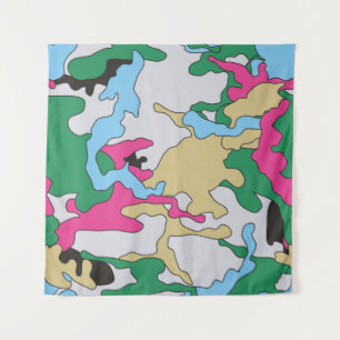 Seamless colourful camouflage background pattern. tapestry