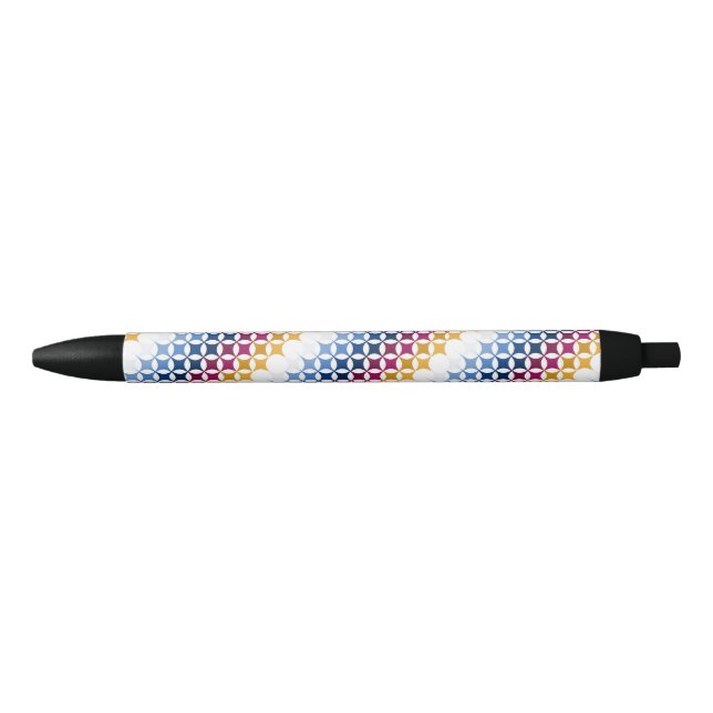 Seamless colourful cross stitch pattern black ink pen (Front)