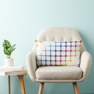Seamless colourful cross stitch pattern lumbar cushion