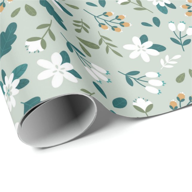 Seamless colourful ditsy floral pattern wrapping paper (Roll Corner)