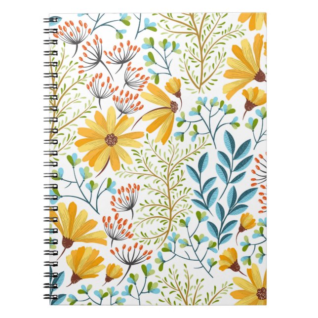 Seamless colourful floral background pattern. notebook (Front)