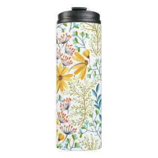 Seamless colourful floral background pattern. thermal tumbler