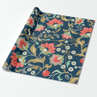 Seamless colourful floral pattern in folk style wi wrapping paper