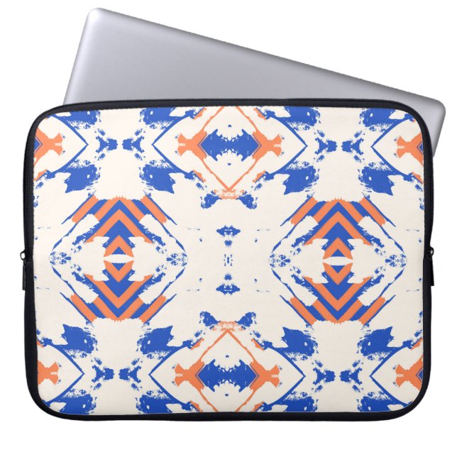  seamless colourful hipster pattern with geometric laptop sleeve (Front)