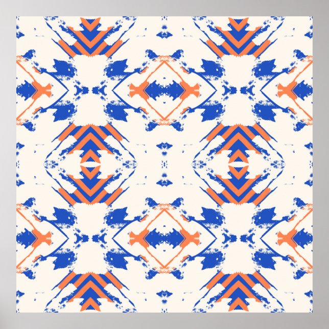  seamless colourful hipster pattern with geometric poster (Front)