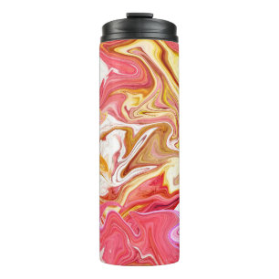 Seamless colourful marble texture, abstract patter thermal tumbler