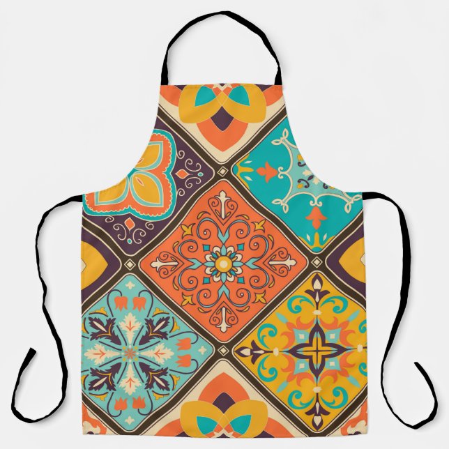 Seamless colourful patchwork tile with Islam, Arab Apron (Front)