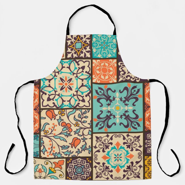 Seamless colourful patchwork tile with Islam, Arab Apron (Front)
