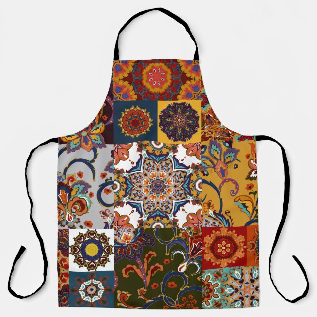 Seamless colourful patchwork tile with Islam, Arab Apron (Front)
