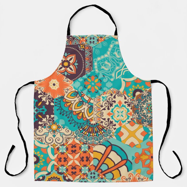Seamless colourful patchwork tile with Islam, Arab Apron (Front)