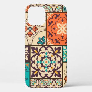 Seamless colourful patchwork tile with Islam, Arab iPhone 12 Case