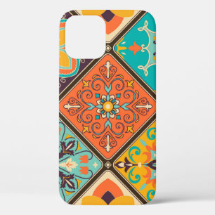 Seamless colourful patchwork tile with Islam, Arab iPhone 12 Case