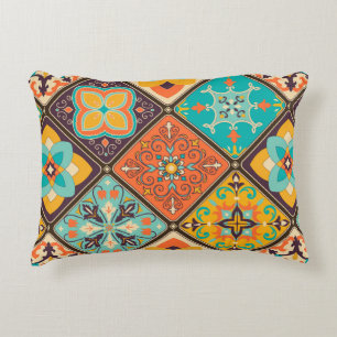 Seamless colourful patchwork tile with Islam, Arab Decorative Cushion